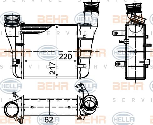 HELLA Kompressoriõhu radiaator 8ML 376 899-121