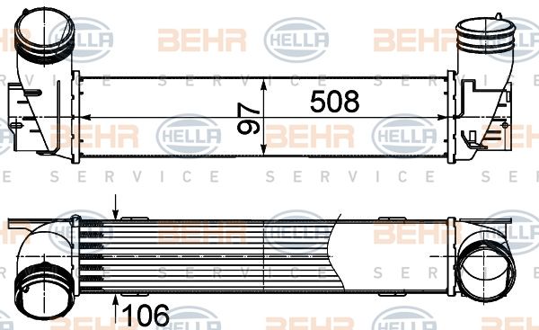HELLA Kompressoriõhu radiaator 8ML 376 988-074
