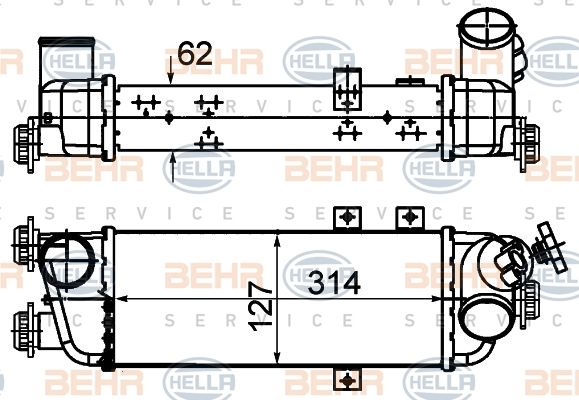 HELLA Kompressoriõhu radiaator 8ML 376 988-214