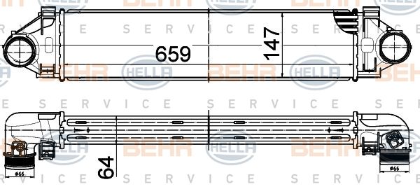HELLA Kompressoriõhu radiaator 8ML 376 988-554