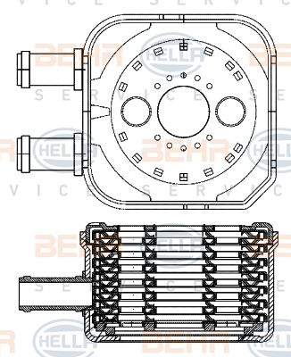 HELLA Õliradiaator,mootoriõli 8MO 376 701-474