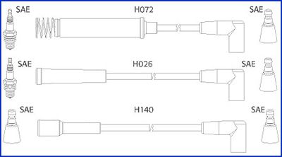 HITACHI Комплект проводов зажигания 134202