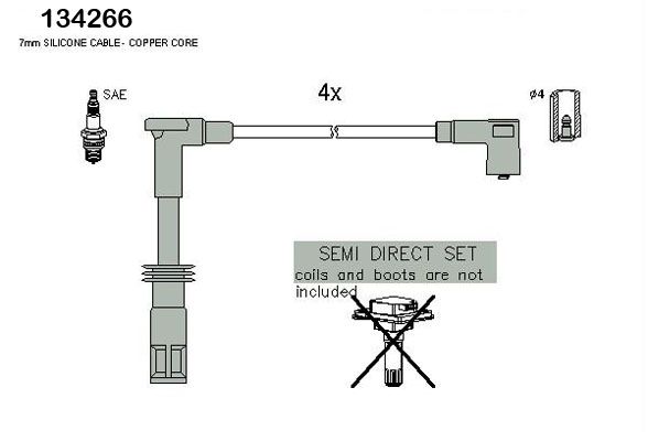 HITACHI Комплект проводов зажигания 134266