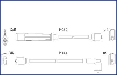 HITACHI Комплект проводов зажигания 134312