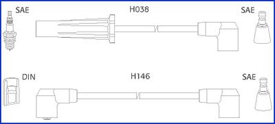 HITACHI Комплект проводов зажигания 134448