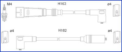 HITACHI Комплект проводов зажигания 134704