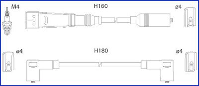 HITACHI Комплект проводов зажигания 134705