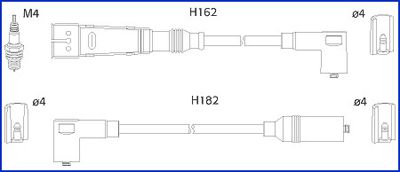 HITACHI Комплект проводов зажигания 134709