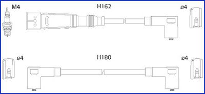 HITACHI Комплект проводов зажигания 134711