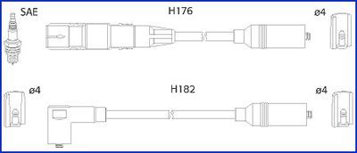 HITACHI Комплект проводов зажигания 134790