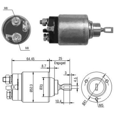 HOFFER Magnetlülitus,starter 6646041