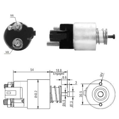 HOFFER Magnetlülitus,starter 6646155