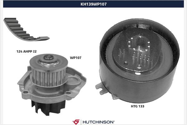 HUTCHINSON Водяной насос + комплект зубчатого ремня KH 139WP107