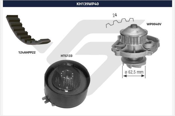 HUTCHINSON Veepump + hammasrihmakomplekt KH 139WP40