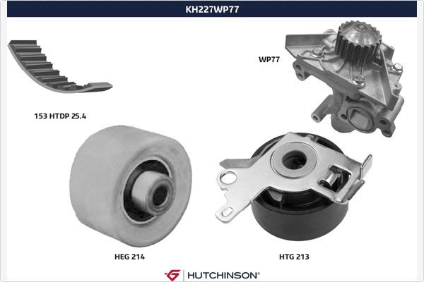 HUTCHINSON Водяной насос + комплект зубчатого ремня KH 227WP77