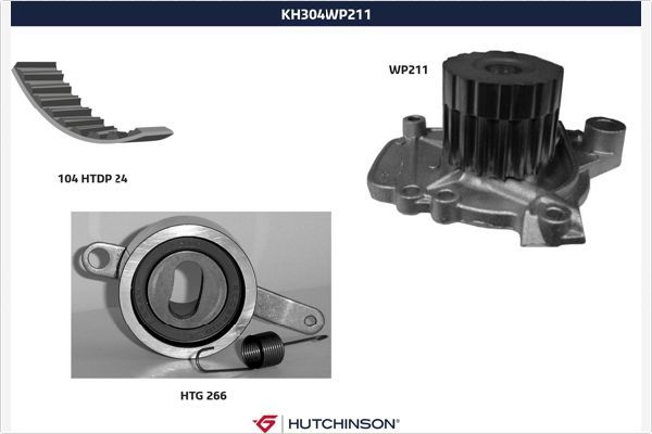 HUTCHINSON Водяной насос + комплект зубчатого ремня KH 304WP211