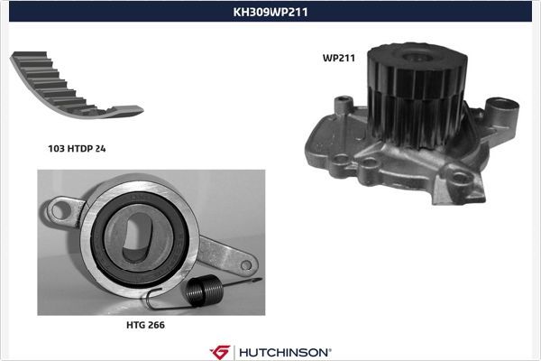 HUTCHINSON Veepump + hammasrihmakomplekt KH 309WP211