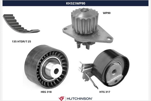 HUTCHINSON Водяной насос + комплект зубчатого ремня KH 323WP90