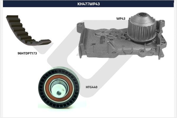 HUTCHINSON Водяной насос + комплект зубчатого ремня KH 477WP43