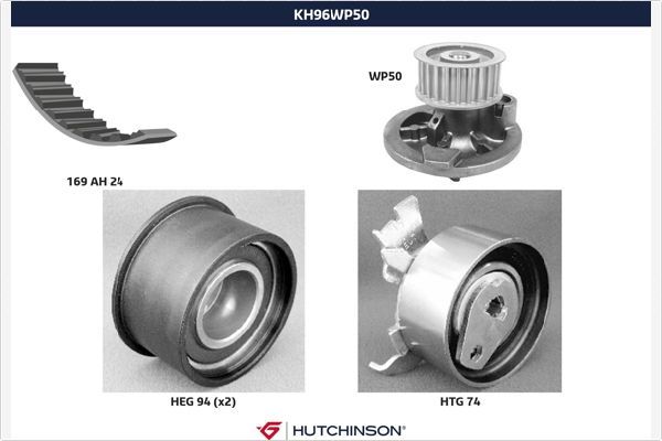 HUTCHINSON Veepump + hammasrihmakomplekt KH 96WP50