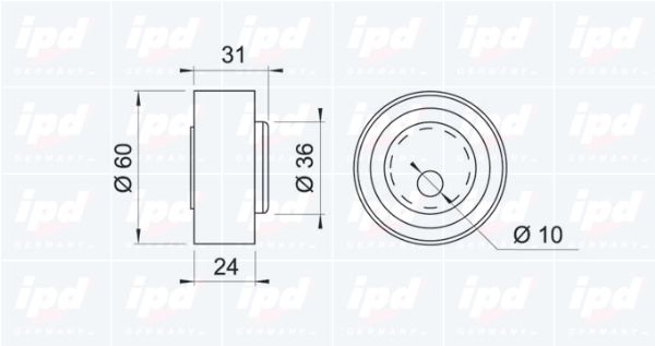 IPD Натяжной ролик, ремень ГРМ 14-0073