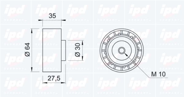 IPD Паразитный / Ведущий ролик, зубчатый ремень 14-0087