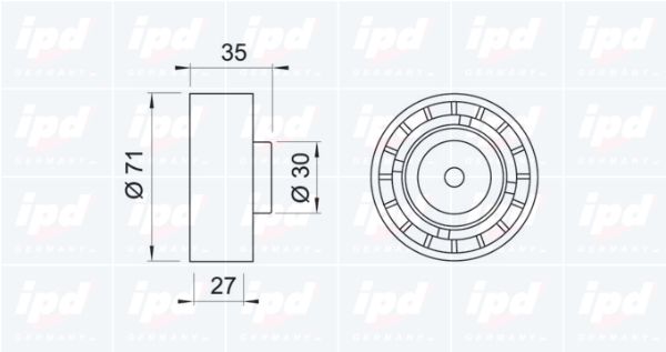 IPD Паразитный / Ведущий ролик, зубчатый ремень 14-0117