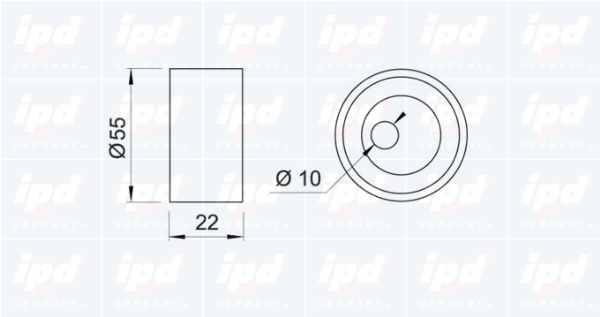 IPD Натяжной ролик, ремень ГРМ 14-0334