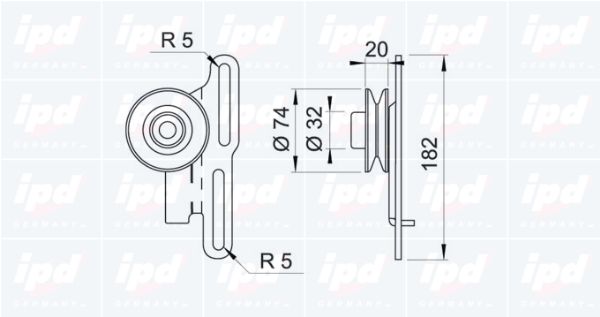 IPD Натяжной ролик, клиновой ремень 14-0336