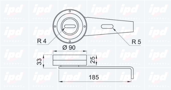 IPD Натяжной ролик, поликлиновой ремень 14-0537