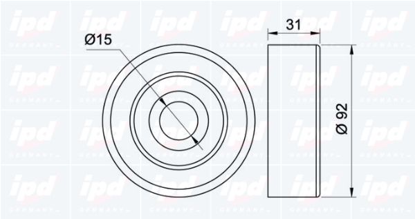 IPD Натяжной ролик, поликлиновой ремень 14-0580