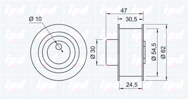 IPD Натяжной ролик, ремень ГРМ 14-0630