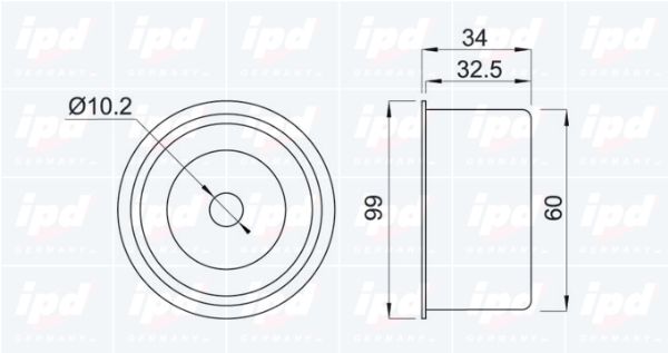 IPD Натяжной ролик, ремень ГРМ 14-0632