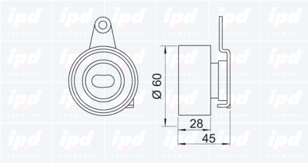 IPD Натяжной ролик, ремень ГРМ 14-0636