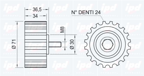 IPD Паразитный / Ведущий ролик, зубчатый ремень 15-0846