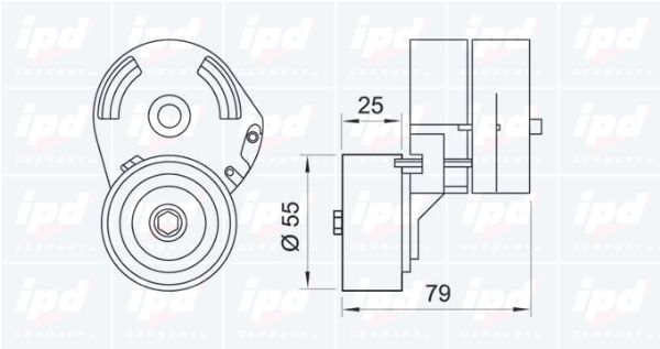 IPD Натяжитель ремня, клиновой зубча 15-3085