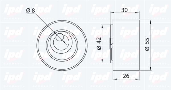 IPD Натяжной ролик, ремень ГРМ 15-3231