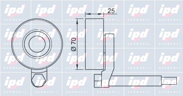 IPD Натяжной ролик, поликлиновой ремень 15-3233