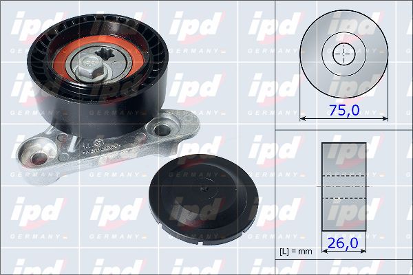 IPD Натяжной ролик, поликлиновой ремень 15-3977