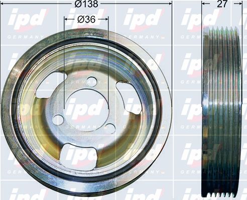 IPD Ременный шкив, коленчатый вал 15-7267