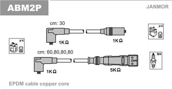 JANMOR Комплект проводов зажигания ABM2P