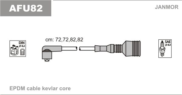 JANMOR Комплект проводов зажигания AFU82