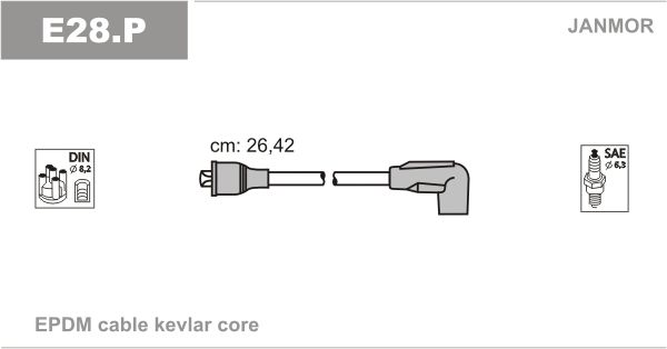 JANMOR Комплект проводов зажигания E28.P