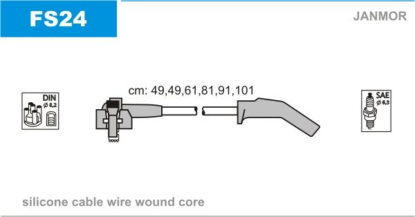 JANMOR Комплект проводов зажигания FS24