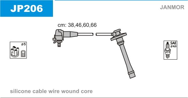 JANMOR Комплект проводов зажигания JP206