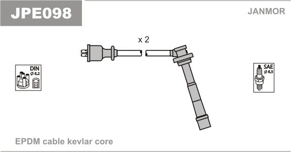 JANMOR Комплект проводов зажигания JPE098