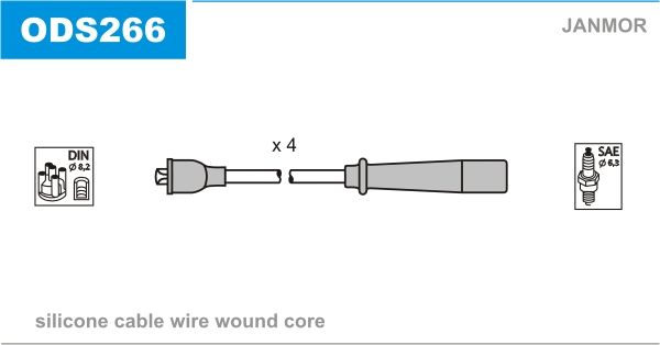 JANMOR Комплект проводов зажигания ODS266
