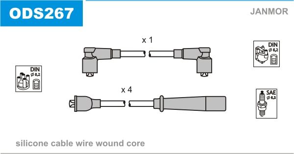 JANMOR Комплект проводов зажигания ODS267