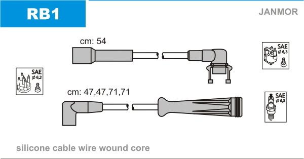 JANMOR Комплект проводов зажигания RB1