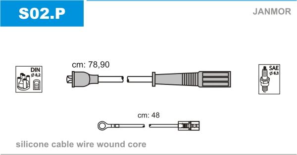 JANMOR Комплект проводов зажигания S02.P